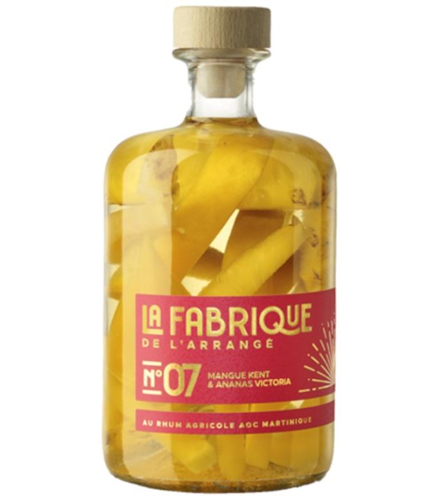 Rhum arrangé mangue ananas 70 cl, la Fabrique de l'Arrangé